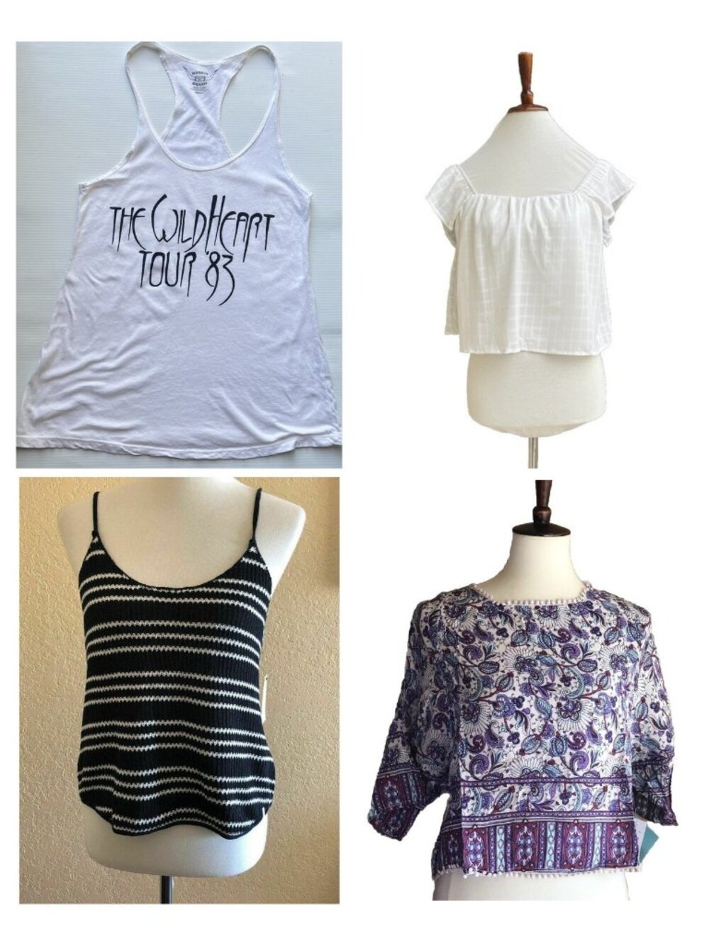 4 Lightweight Tops Bundle Lot Rip Curl Volcom Bandit Wild Heart Size Medium
